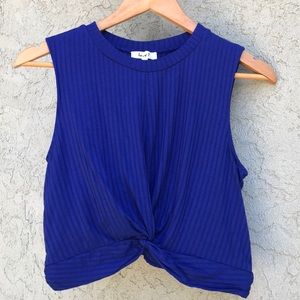 Royal Blue Knotted Crop Top